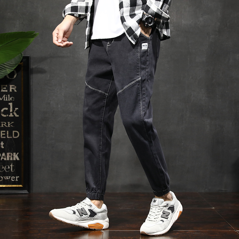 Jeans men's elastic pants autumn casual Leggings Korean Trend Harun cropped pants