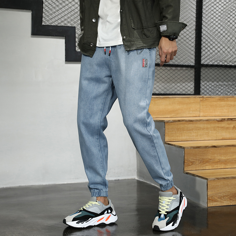 Jeans men's Korean fashion men's pants Slim small leg cropped pants casual fashion pants