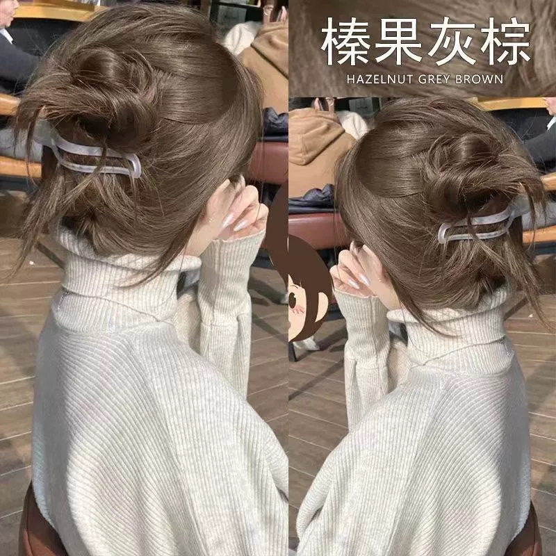 榛果灰棕色染发剂女2025流行色专用