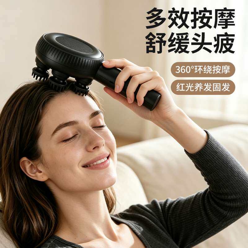 新品电动头部按摩器揉捏头皮手持