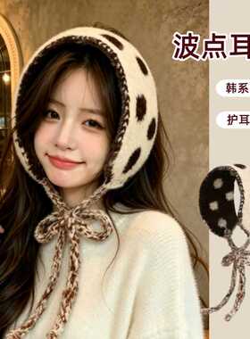 韩系时尚可爱绑带头巾帽子女秋冬