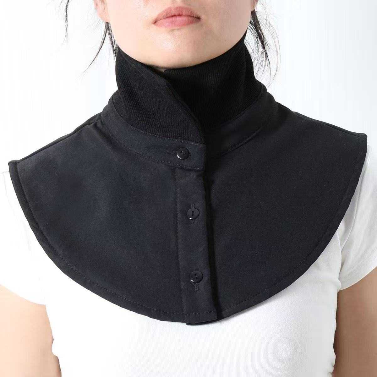 秋冬通用羽绒服护领可拆卸假领防
