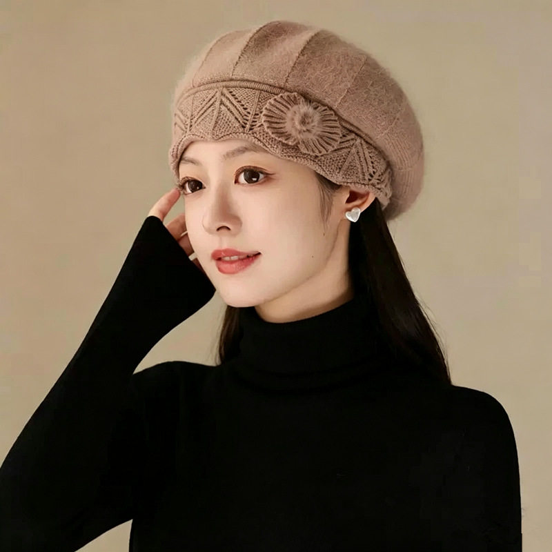 冬季妈妈贝雷帽中老年防寒保暖女