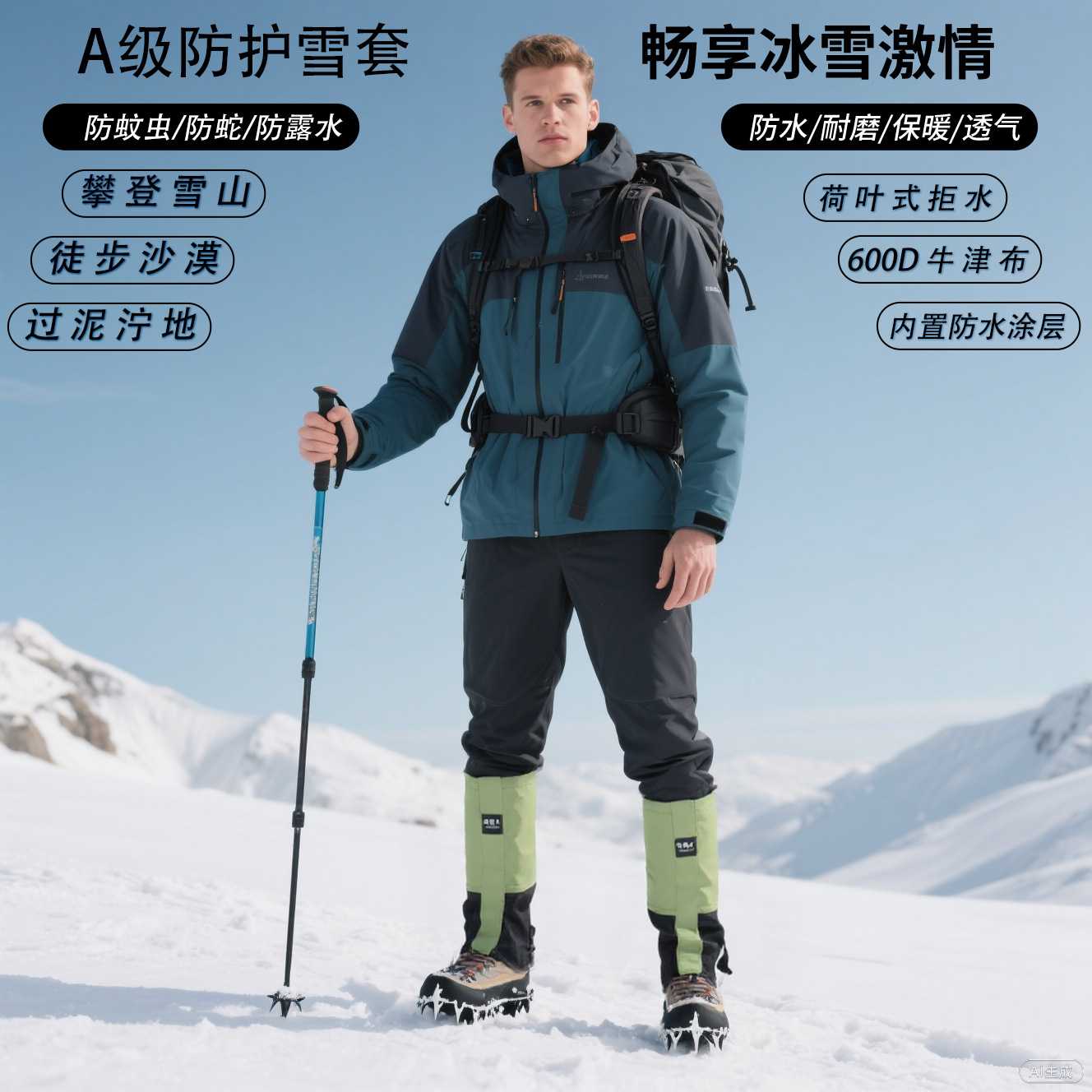 雪套防雪防水户外护腿裤套脚套