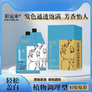彩运来大双支发名匠染发膏理发店用免漂温和不伤发固色植物染发剂