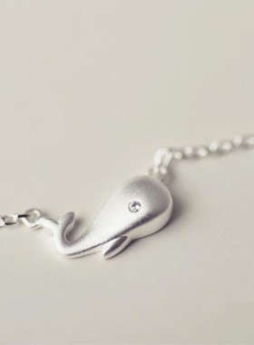 鲸鱼项链女生简约S925纯银