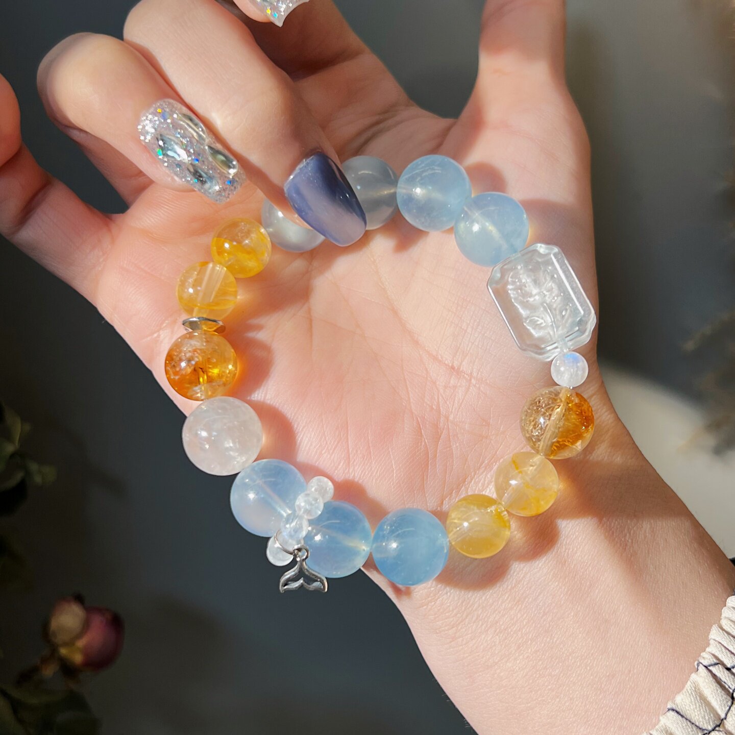 轻奢定制海蓝宝水晶手链高品质