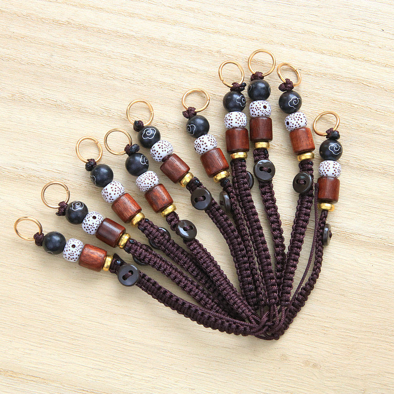 祥云星月菩提酸枝木钥匙扣配件