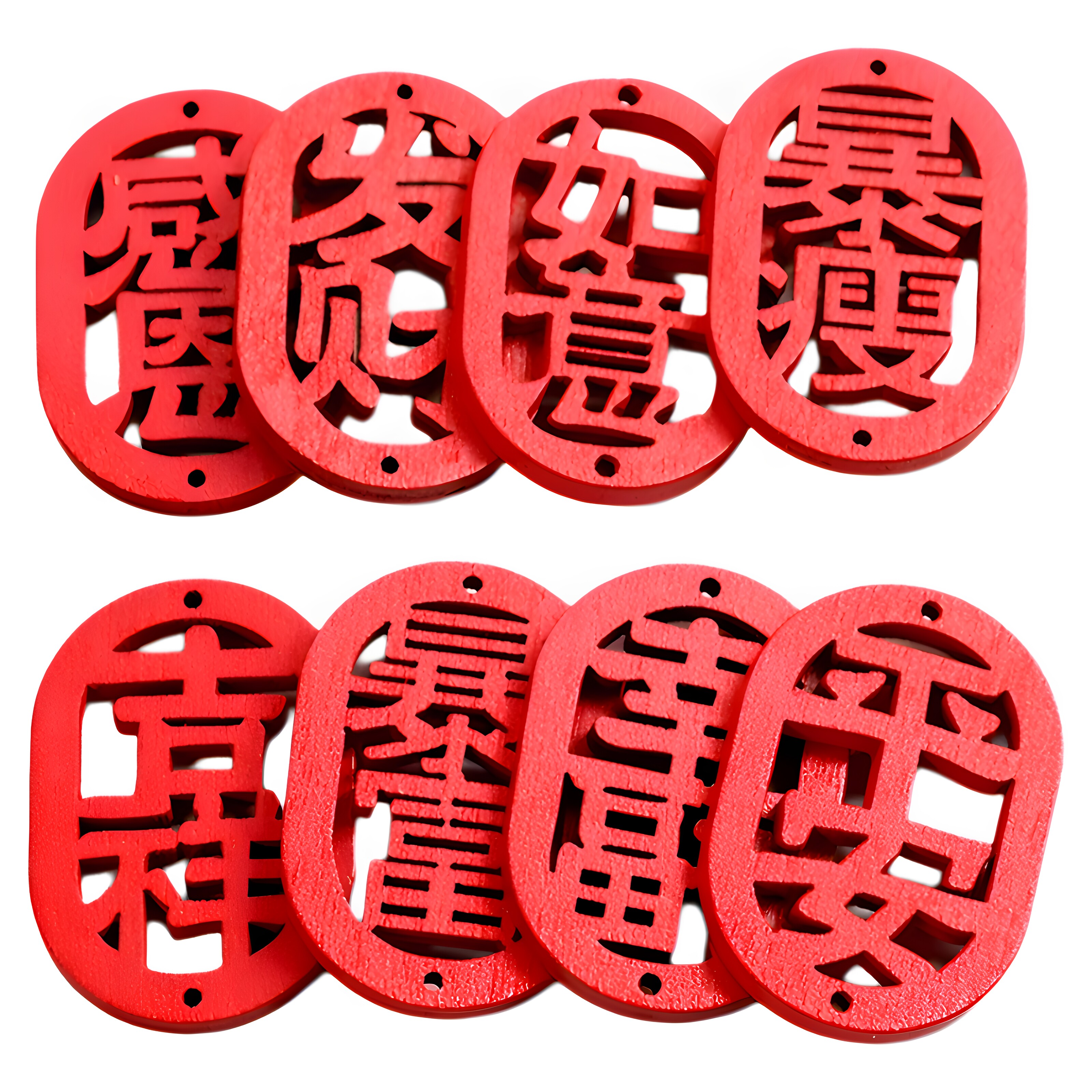 红色木质文字吊坠吊牌木牌批发图片