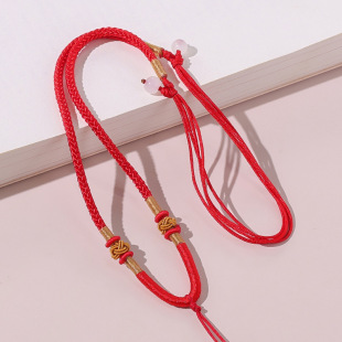 手工编织中粗多股线菠萝结花球项链绳子 高档吊坠挂绳配饰 男女款