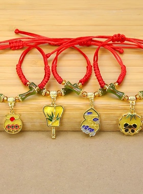 千顺万喜手工编织红绳手链香木