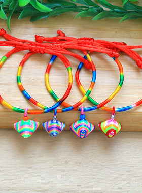端午节五彩绳手链编织菠萝花球