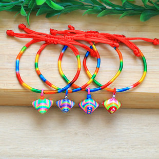 蛇年热卖 义乌饰品手工编织端午节粽子五彩绳手链可调节 创意新款