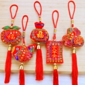 马年春节装 刺绣亮片虎头福袋香包香囊挂件 饰喜庆节庆用品挂饰热卖