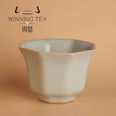 问鼎汝窑天青八方杯茶杯