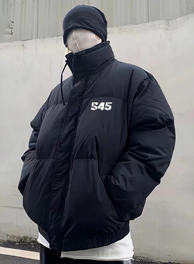 S45高领美式羽绒棉服外套冬季男女加厚保暖防风宽松休闲国潮棉衣