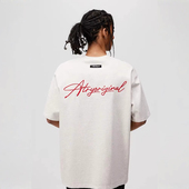T恤国潮宽松情侣圆领半袖 ATRY HEOAR旗舰店花体字母刺绣LOGO短袖