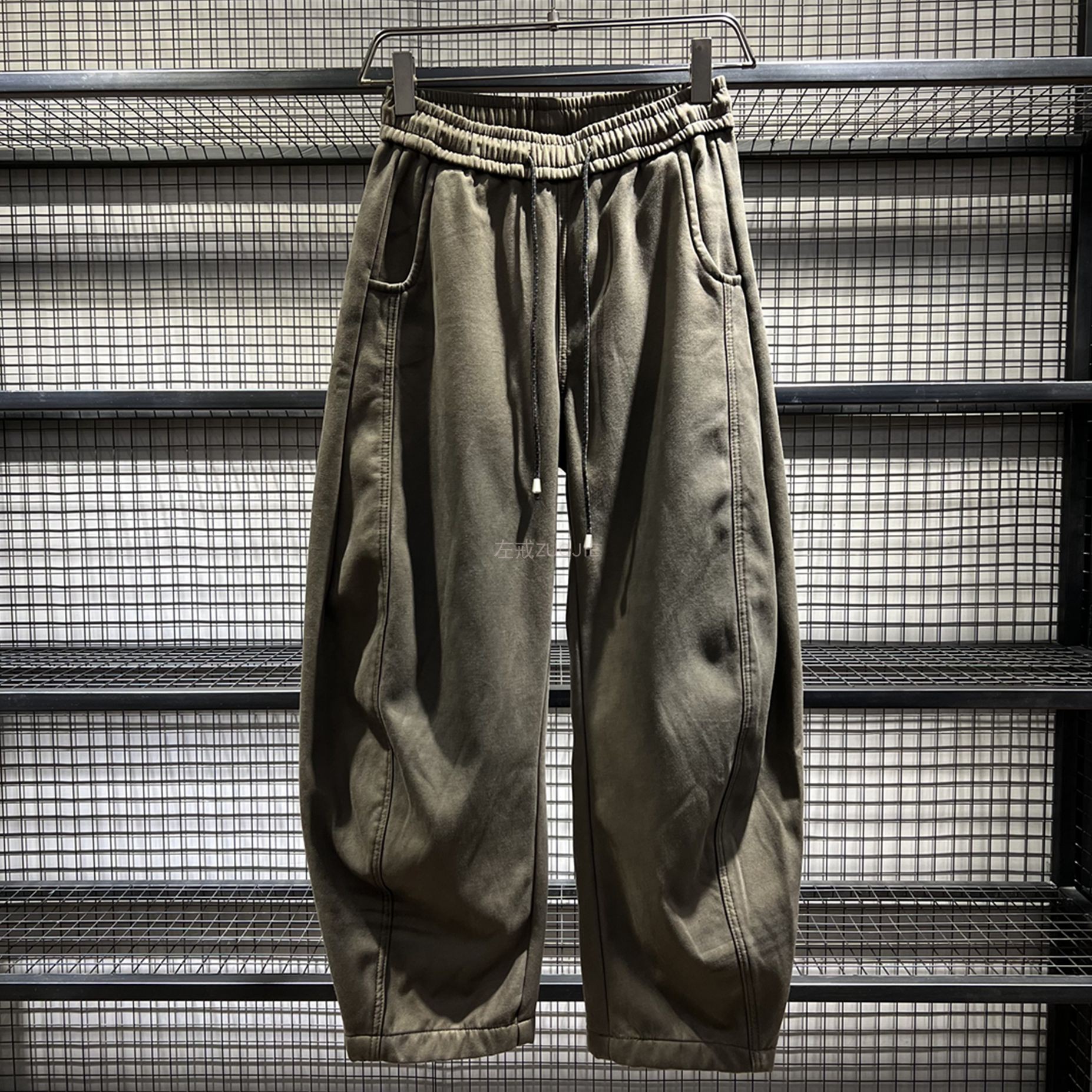 日系复古宽松休闲裤重磅加绒男款