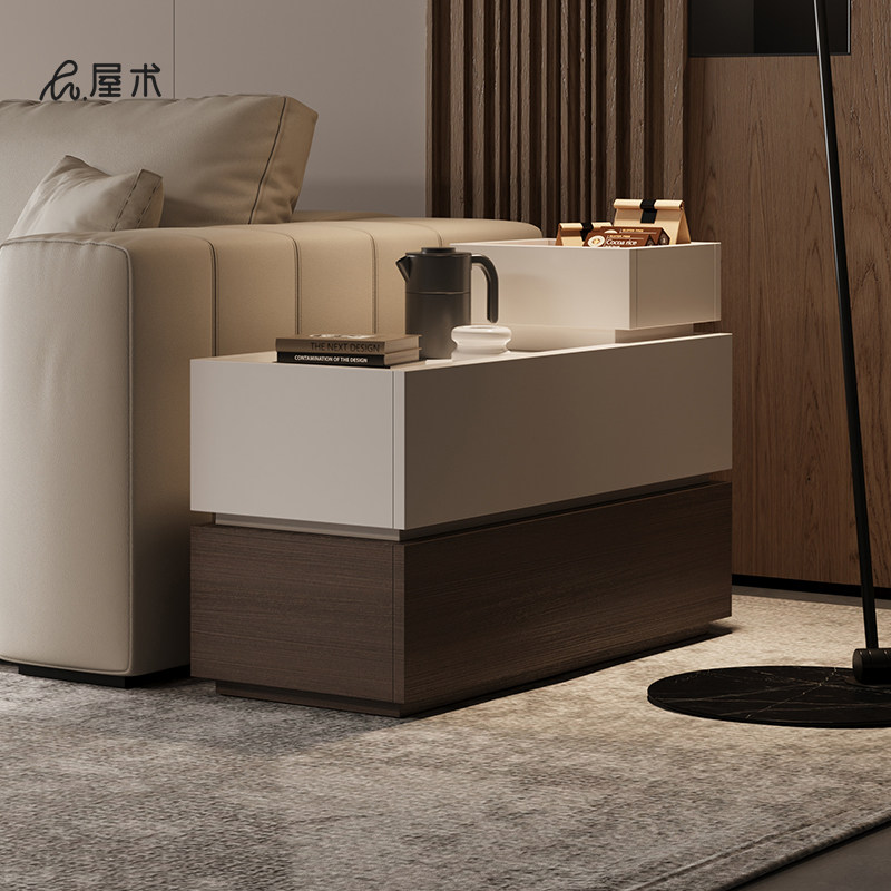 屋术意式简约岩板沙发边柜