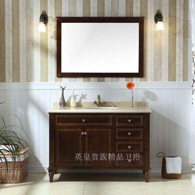 欧式风仿古组合洗手盆实木浴室柜