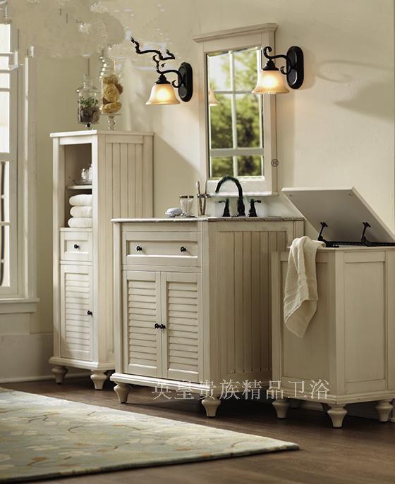 欧式风仿古组合洗手盆实木浴室柜