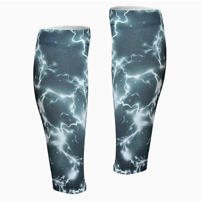 马拉松彩印压力护腿运动跑步袜套