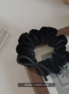 蝴蝶结金丝绒大肠发圈复古