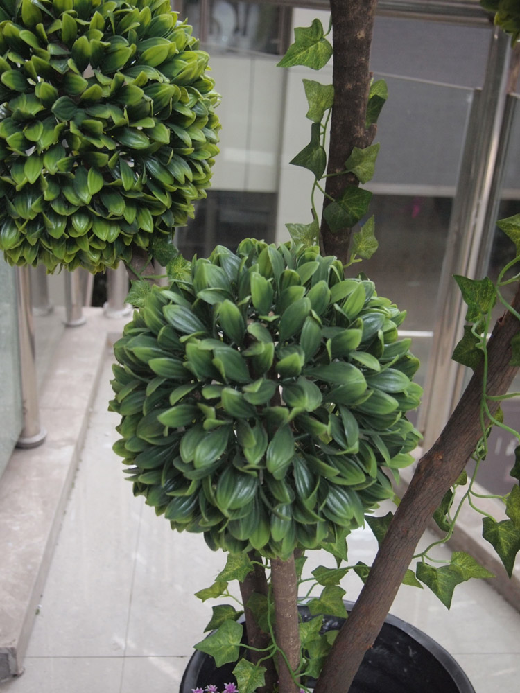 厂仿真花艺黄杨球树大叶草球树精致真树干假植物人造花卉装饰新