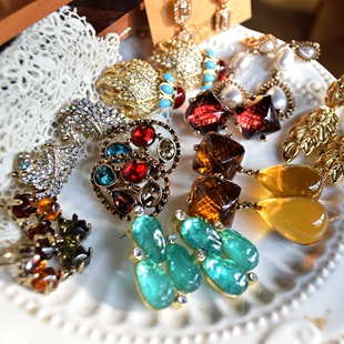 monet耳钉耳夹方糖夸张年会复古风格大气时尚存在感装饰欧美风