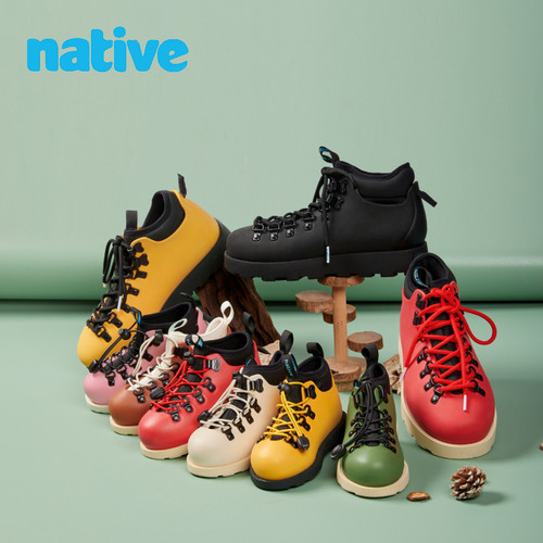 native亲子鞋儿童秋冬防水马丁靴