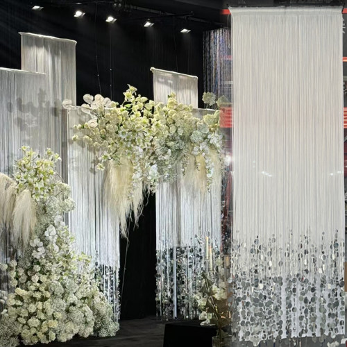 新款亚克力水晶珠帘线银色