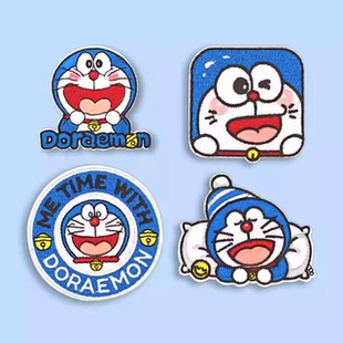 刺绣布贴哆啦A梦大雄手机壳衣服补丁贴羽绒服破洞修补贴自粘贴