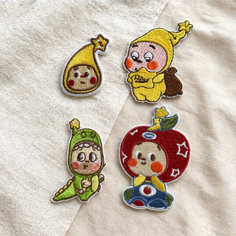 自粘刺绣可爱耳机猫咪布贴图片