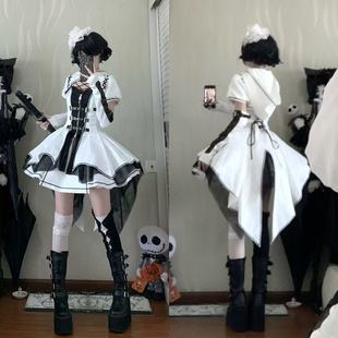 连衣裙 亚文化轻哥特不规则燕尾lolita套装 小欣原创 缄默信条