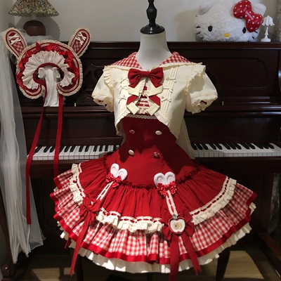小欣原创苹果小兔lolita连衣裙