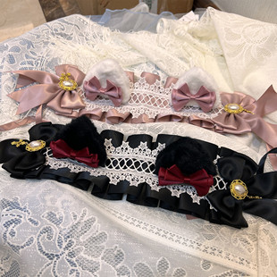 小欣原创蔷薇执事官配小物 Lolita百搭甜辣甜美猫耳发饰头饰发箍