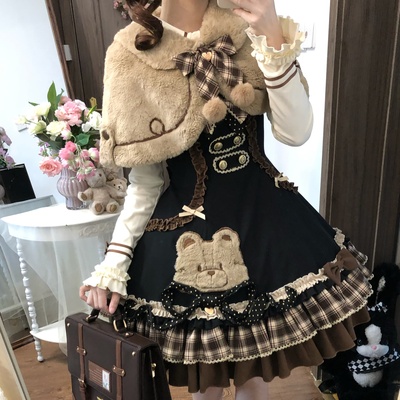 小欣原创侦探小熊lolita连衣裙