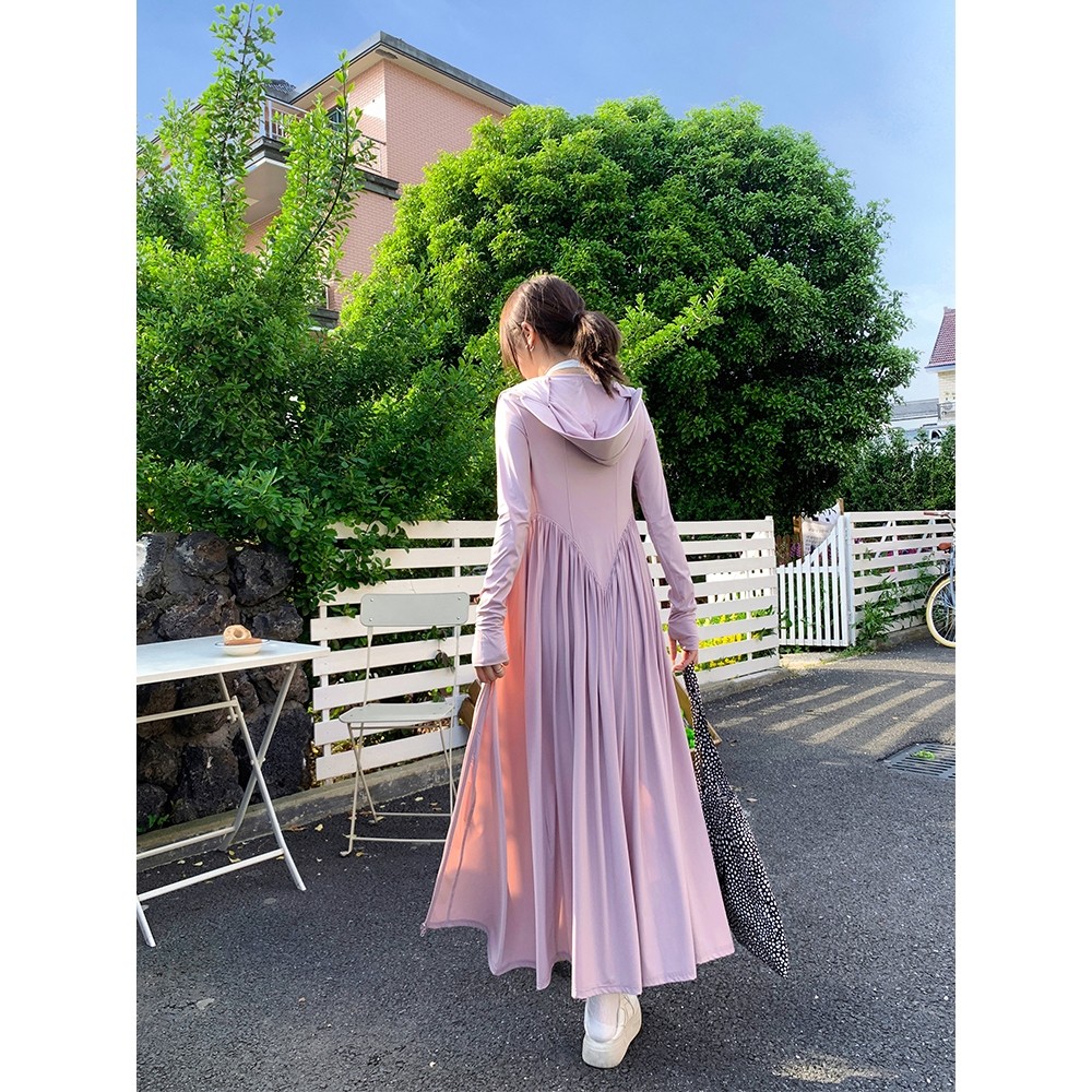 德国GFS全身防晒衣女夏季防紫外线超长款防晒服开衫掐腰修身外套