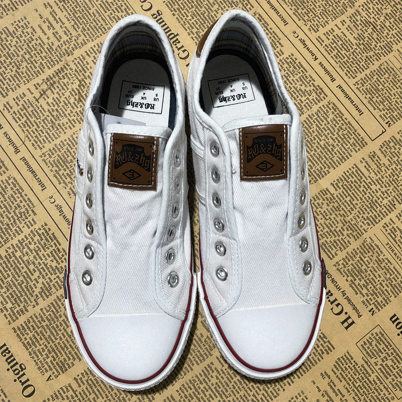 出口日本帆布鞋外贸一脚蹬休闲鞋