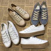 休闲百搭田园款 外贸麻边厚底帆布鞋 出口欧美小白鞋 40码 白色女41码