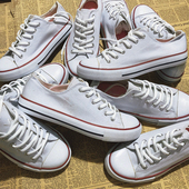 小白鞋 学生潮流款 高低帮外贸出口平底白色休闲鞋 美国单品牌帆布鞋