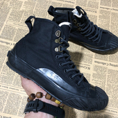 户外外贸出口防滑鞋 日单冈山帆布鞋 36码 工装 女黑色高帮34码 35码