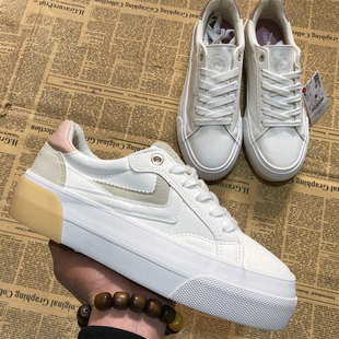 出口特价！外贸超纤皮小白鞋春秋款休闲厚底硫化平底户外运动板鞋