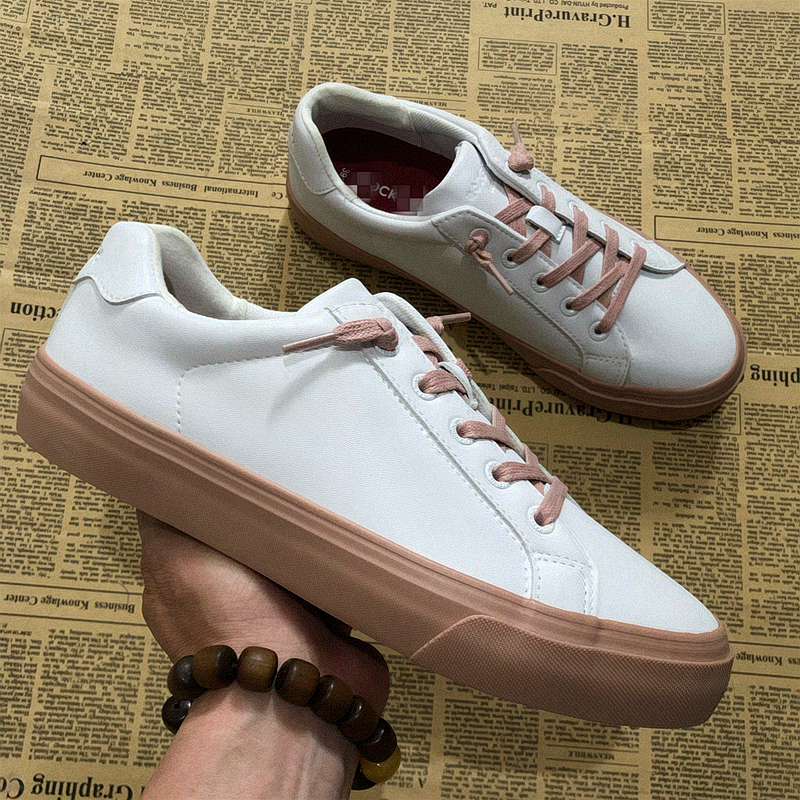 外贸皮面板鞋出口一脚蹬小白鞋