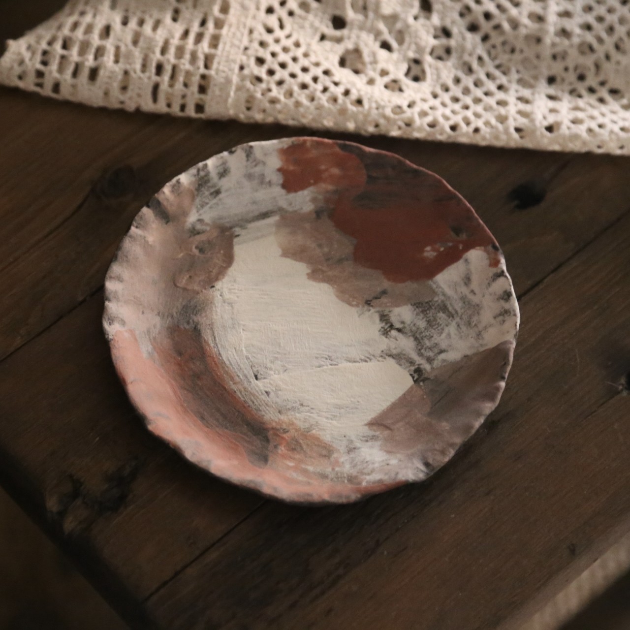 芽器手作】日式复古粗陶粉引手捏香薰盘香薰碟香薰托盘侘寂风,餐饮具,盘,淘宝优惠券,粉丝福利购,淘宝优惠卷