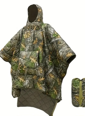 户外迷彩保暖睡袋斗篷式睡袋便携式登山野营露营旅游应急睡袋