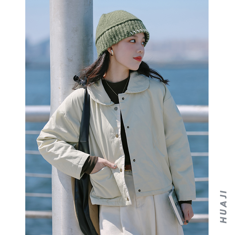 菱格绗缝短款外套上衣