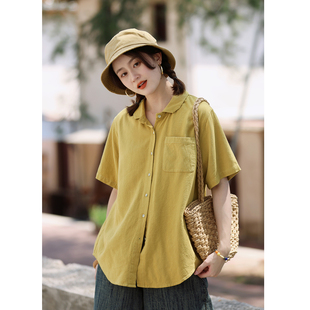 26ss.Part4 麻棉肌理感小碎花包扣衬衫 花吉0408