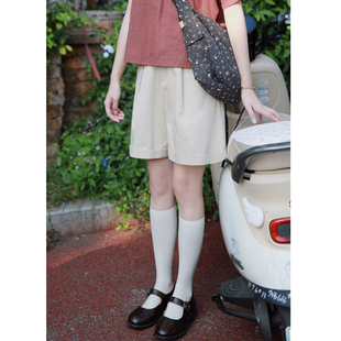 26ss.Part4 百搭杏色翻边短裤 花吉0408