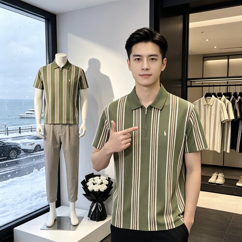 1097Cabin 男士百搭夏季Polo衫短袖休闲翻领大码宽松T恤简约